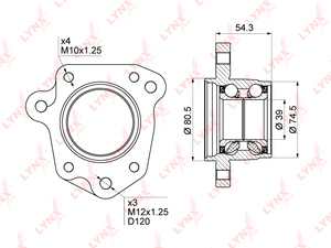 Подшипник ступицы задний L (ø 39/80,5мм) LYNXauto WB-1013. Для: HONDA CR-V 2.0 95-02, фото 1