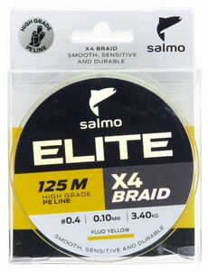 Шнур плетёный Salmo Elite х4 BRAID Fluo Yellow 125/010, фото 2