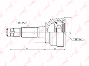 ШРУС наружный LYNXauto CO-5111. Для: MAZDA 323 1.4-1.6 01-04, фото 1