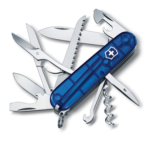 Нож Victorinox Huntsman, 91 мм, 15 функций, полупрозрачный синий, фото 1