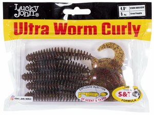Твистеры съедоб. искусст. LJ Pro Series ULTRAWORM CURLY 4,0in (10.16)/PA03 5шт., фото 4