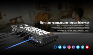 Видеомикшер-стример AVMATRIX Shark S4 компактный 4CH SDI-HDMI USB LAN, фото 9
