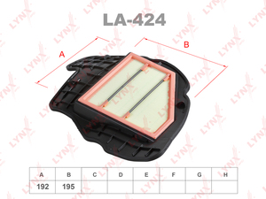 Фильтр воздушный LYNXauto LA-424. Для: BMW 5(F07) 4.4-5.0 09> / 6(F06) 4.4 12> / 7(F01) 4.4 08> / X5(E70) 4.4 10> / X6(E71) 4.4 08>, фото 1