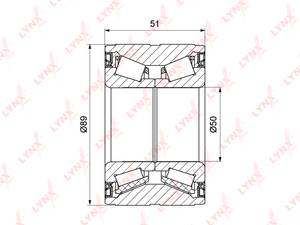 Подшипник ступицы задний (51x50x89) LYNXauto WB-1314. Для: FIAT Doblo 1.3D-1.6D 10>, OPEL Combo 1.6D-2.0D 12>, фото 1