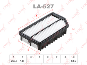 Фильтр воздушный LYNXauto LA-527. Для: HYUINDAI Elantra V / VI 1.6 CRDi 11>, фото 1