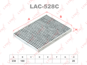 Фильтр салонный угольный LYNXauto LAC-528C. Для: HYUNDAI ix20 10>, KIA Venga 10>, фото 1