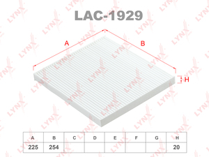 Фильтр салонный LYNXauto LAC-1929. Для: HYUNDAI Santa Fe(DM) 12>, KIA Optima 12>, фото 1