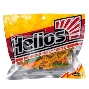 Твистер Credo Four Tail 3,35"/8,5 см Pepper Green & Orange 10шт. (HS-20-018) Helios, фото 2