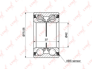 Подшипник ступицы задний (с ABS, 37x42x75) LYNXauto WB-1218. Для: BMW БМВ 1(E81-88) 1.6-2.0 06-12 / 3(E90) 1.6-2.5 2WD 05-11 / Z4(E85 / 89) 2.0-3.0T 09>, фото 1