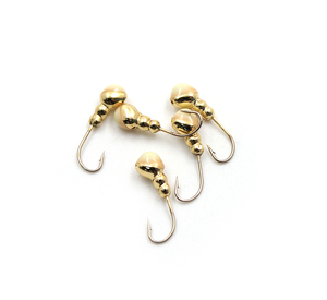 Мормышка "ЯМАН" муравей с отв.,цв.GOLD PLATED, с фосф. пяткой, d 4, вес 0,6 г (уп. 5 шт.), фото 2