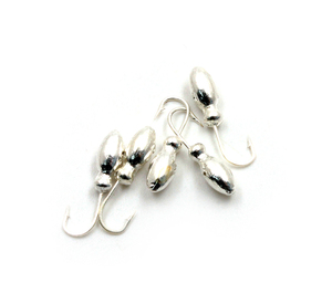 Мормышка "ЯМАН" щелкун с отв.,цв.SILVER PLATED, вес 0,5 г (уп. 5 шт.), фото 2
