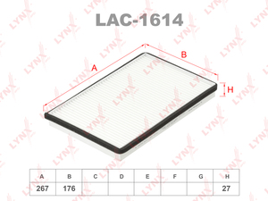 Фильтр салонный LYNXauto LAC-1614. Для: VOLVO 850 91-97 / S70 97-00 / XC70 I 97-02, фото 1