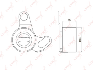 Ролик натяжной / ГРМ LYNXauto PB-1064. Для: TOYOTA Hiace 2.4D 90-06 / Hilux 2.4D 88-05 / Land Cruiser(70) 2.4D 90-96, фото 1