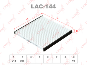 Фильтр салонный LYNXauto LAC-144. Для: TOYOTA Harrier 00-03/Crown 99-03/Altezza 98>, LEXUS GS 97-00/IS 99-05/RX 00-03, фото 1