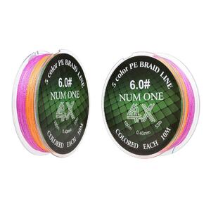 Шнур NUM ONE PE4X-100M 6.0#/0,405 mm Multi Colour Ryobi, фото 7