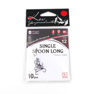 Крючок KOI "SINGLE SPOON LONG", размер 12 (INT), цвет BN (10 шт.), фото 2