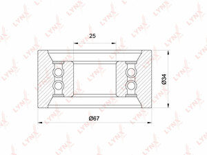 Ролик натяжной/направляющий/ГРМ LYNXauto PB-1264. Для CITROEN Ситроен Jumper(Джампер) 2.8D 00>, FIAT Фиат Ducato(Дукато) 2.5D-2.8D 94>, IVECO Айвеко Daily I-III 2.5D-2.8D >06, OPEL Опель Movano 2.5D 98-00, PEUGEOT Пежо Boxer(Боксер) 2.8D 00>/Master I-II 2, фото 1
