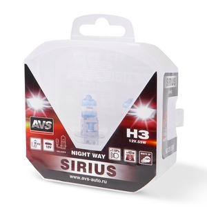 Галогенная автомобильная лампа AVS SIRIUS, H3, 12 В, 55 Вт, 3700 К, цоколь PK22s, 2 шт., фото 4