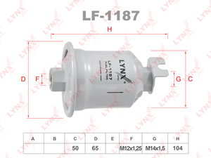 Фильтр топливный LYNXauto LF-1187. Для: TOYOTA RAV-4 2.0 94> / Supra 3.0T 93-98, MITSUBISHI Lancer 2.0 EVO 94-96, фото 1