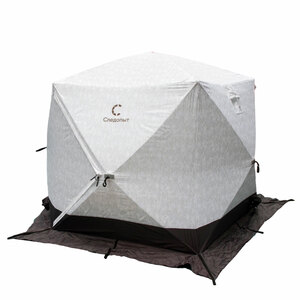 Палатка зимняя СЛЕДОПЫТ Premium 5 стен, 2,8х2,9м, h-2,05м, S по полу 5,6кв.м, 3 слоя, цвет Arctic Camo/Серый, фото 4