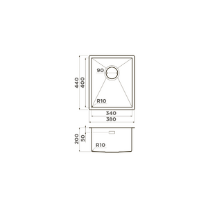 Кухонная мойка Omoikiri Taki 38-U/IF-GM нерж.сталь/вороненая сталь, фото 2