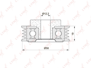 Ролик натяжной / приводной LYNXauto PB-5028. Для: Suzuki, Сузуки, SX4 1.5-1.6 06> / Swift(Свифт) III 1.3-1.6 05> / Ignis 1.3-1.5 00-05 / Jimny(Джимни) 1.3 98> / WagonR+(EM / MM) 1.0-1.3 98-05., фото 2