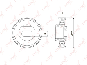 Ролик натяжной / ГРМ LYNXauto PB-1022. Для: HONDA Accord 2.2 99-02 / Prelude 2.2 93-00, фото 1