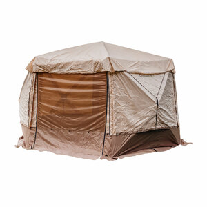 Шатер СЛЕДОПЫТ быстросборный, 6 стен, 3,35х3,85 м, h-2,25 м, S по полу 9,3 кв.м, цв. SANDSTORM, фото 2