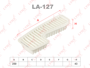 Фильтр воздушный LYNXauto LA-127. Для TOYOTA Тойота Altezza 98>/Crown 98-08/Cresta/Mark II 98-04 2.0/RAV-4 1.8 00-05, LEXUS Лексус IS200 99-05, фото 1