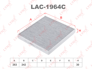 Фильтр салонный угольный LYNXauto LAC-1964C. Для DODGE Додж Durango(WD) 11>/JEEP Grand Cherokee IV(WK-WK2) 10>, фото 1
