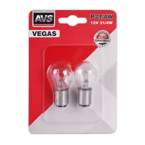 Автомобильная лампа AVS Vegas, P21/4W, 12 В, 21/4 Вт, 2700 К, цоколь BAY15D, 2 шт., фото 3