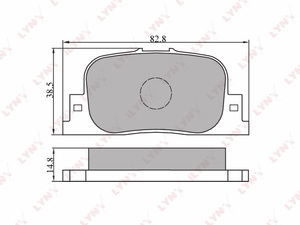 Колодки тормозные задние LYNXauto BD-7517. Для: Toyota, Тойота, Camry(Камри)(V20) 99-01. Длина, мм - 82,8. Высота, мм - 38,5. Толщина, мм - 14,8., фото 2