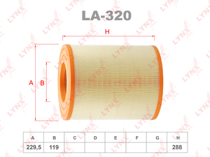 Фильтр воздушный LYNXauto LA-320. Для MITSUBISHI Митсубиси Canter 3.0D-4.9D 01>, фото 1