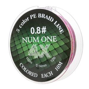 Шнур NUM ONE PE4X-100M 0.8#/0,148 mm Multi Colour Ryobi, фото 5