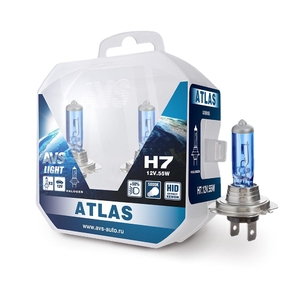 Галогенная автомобильная лампа AVS ATLAS, H7, 12 В, 55 Вт, 5000 К, цоколь PX26d, 2 шт., фото 2