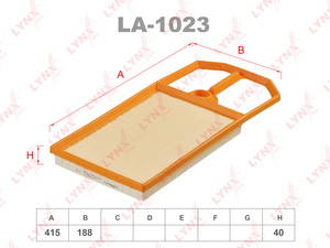 Фильтр воздушный LYNXauto LA-1023. Для SEAT Сеат Cordoba 96-99/Ibiza II-III 96-02 1.4/Toledo II 1.6 00-06, SKODA Шкода Octavia(Октавия) 1.4 00>, VW Фольксваген Bora(Бора) 00-05/Golf(Гольф) IV 97>/Caddy II 00-04/Polo(Поло) 99-05 1.4, фото 1