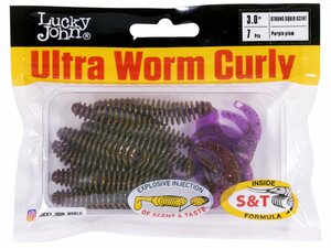Твистеры съедоб. искусст. LJ Pro Series ULTRAWORM CURLY 3,0in (07.62)/S13 7шт., фото 4