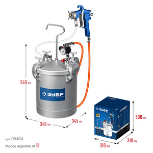 Красконагнетательный бак с краскопультом ЗУБР Профессионал knb-10 (06464), фото 8