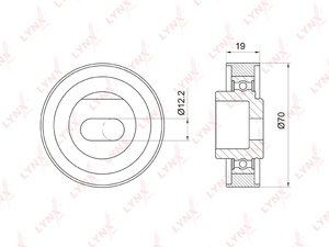 Ролик натяжной / ГРМ LYNXauto PB-1020. Для: HONDA Accord 2.0-2.3 90-03 / Prelude 2.0-2.3 92-00 / Shuttle 2.2-2.3 94-04, фото 1
