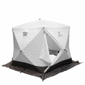 Палатка зимняя СЛЕДОПЫТ Premium 5 стен, 2,8х2,9м, h-2,05м, S по полу 5,6кв.м, 3 слоя, цвет Arctic Camo/Серый, фото 3