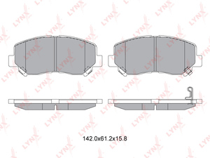 Колодки тормозные задние  LYNXauto BD-5131. Для: Mazda, Мазда, 6(GJ) 2.0-2.5 12, Mitsubishi, Митсубиси, ASX 1.6-2.2D 10. / Outlander(Аутлэндер)/Airtrek III 2.0-2.2D 12, Citroen, Ситроен, C4 Aircross., фото 1