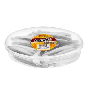 Виброхвост несъедоб. Trofey 5.5"/14см White & Sparkles 50шт. (HS-25-002-N) Helios, фото 2