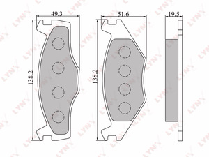 Колодки тормозные передние LYNXauto BD-8004. Для: SEAT Cordoba 1.6-1.8 93-99/Ibiza 1.6-1.9D 93-99, VW Фольксваген Golf(Гольф) II-III 1.3-1.9TD >97/Jetta(Джета) >92/Vento >98, фото 1