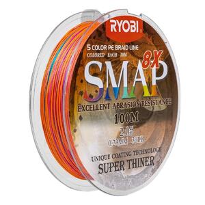 Шнур SMAP PE8X-100M 2.0# Multi Colour 0,235мм Ryobi, фото 4