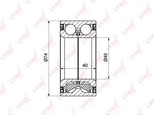 Подшипник ступицы передний (40x40x74) LYNXauto WB-1192. Для: VW Фольксваген Golf(Гольф) IV 01>, AUDI Ауди S3 99-03 / TT 98-06, фото 1