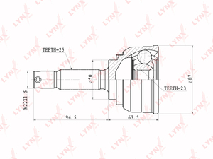 ШРУС наружный LYNXauto CO-3629. Для: HYUNDAI Elantra(XD) 2.0MT 00>, фото 1