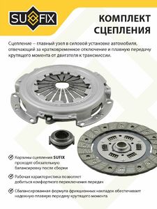 Комплект сцепления без выжимного( 200 mm) SUFIX FK-7012, фото 3