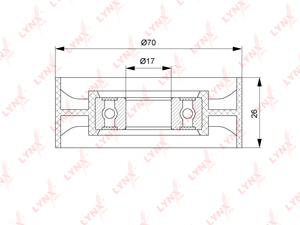 Ролик натяжного механизма / приводной LYNXauto PB-5168. Для: SKODA Fabia I-II 1.4 99-14 / Felicia I-II 1.6 95-02 / Octavia(1U/1Z) 1.4-1.6 96-13 / Roomster 1.4 06-15, VW Bora 1.4-1.6 98-05 / Caddy II-III 1.4-1.6 95-10 / Golf III-VI 1.4-1.6 91-13 / Polo(6N/, фото 1