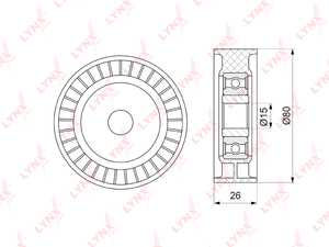 Ролик натяжного механизма / приводной LYNXauto PB-5340. Для: SSANGYONG Korando(KJ) 3.2 97> / Kyron 3.2 08> / Musso(FJ) 3.2 96> / Rexton 3.2 02>, фото 1