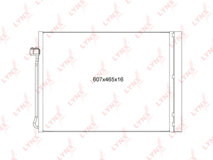 Радиатор кондиционера с осушителем LYNXauto RC-0170. Для BMW БМВ X5(E70/F15) 2.5-4.8 06-18/X6(E71/E72/F16) 3.0-4.0 08>, фото 1
